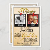 Invitation Cartons d'invitation pour les 50 ans de mariage (Devant / Derrière)