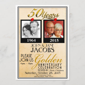 Invitation Cartons d'invitation pour les 50 ans de mariage do