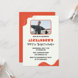 Invitation Cartons d'invitation pour les 55 ans Hommes Rouge
