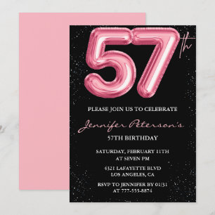 Invitation Cartons d'invitation pour les 57 ans de Black Pink