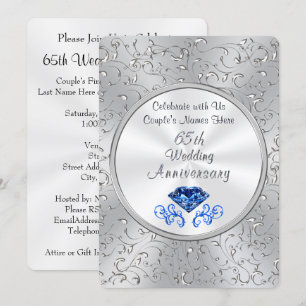 Invitation Cartons d'invitation pour les 65 ans de mariage de