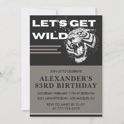 Invitation Cartons d'invitation pour les 83 ans Let's Get Wil (Devant)