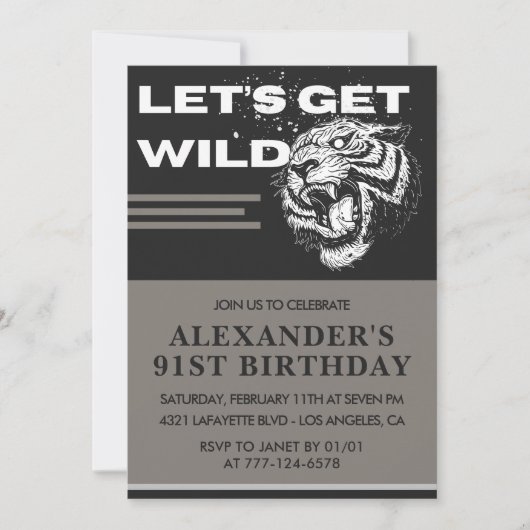 Invitation Cartons d'invitation pour les 91 ans Let's Get Wil (Devant)