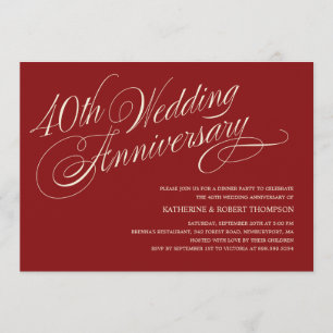 Invitation Cartons d'invitation pour les Noces de Rubis