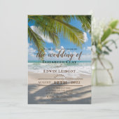 Invitation Cartons d'invitation pour mariage sur la plage (Debout devant)