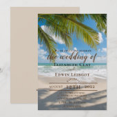 Invitation Cartons d'invitation pour mariage sur la plage (Devant / Derrière)