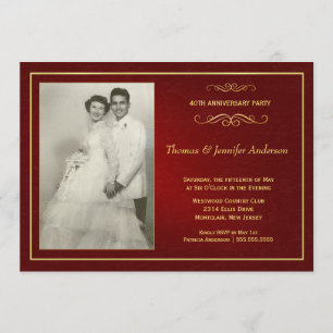 Invitation Cartons d'invitation pour noces de rubis - 40 ans