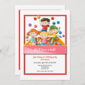 Invitation Cartons d'invitation pour piscine à balles (Devant / Derrière)