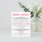 Invitation Cartons d'invitation pour réception de mariage ros (Debout devant)