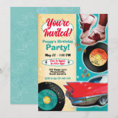 Invitation Cartons d'invitation pour soirée à thème années 50 (Devant / Derrière)