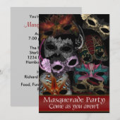 Invitation Cartons d'invitation pour soirée masquée (Devant / Derrière)