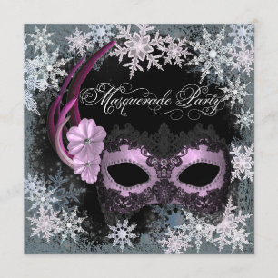 Invitation Cartons d'invitation pour soirée masquée flocon de