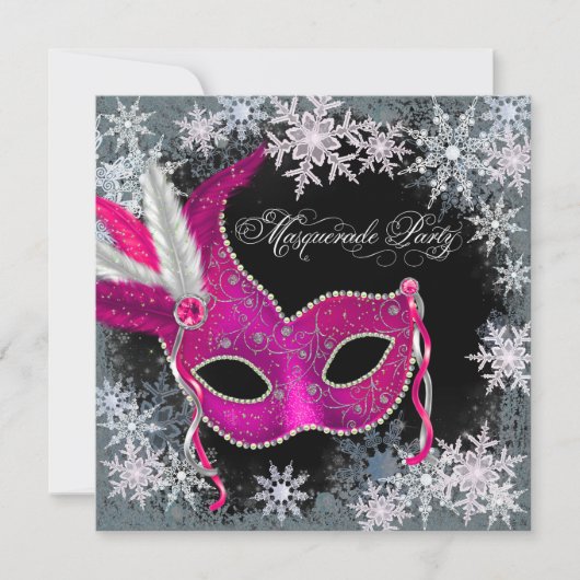 Invitation Cartons d'invitation pour soirée masquée flocon de (Devant)