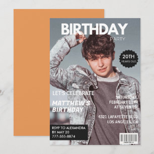 Invitation Cartons d'invitation pour son 20e anniversaire Mag