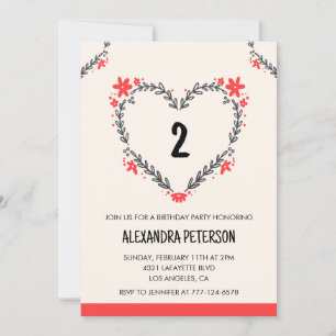 Invitation Cartons d'invitation pour son 2ème anniversaire fl