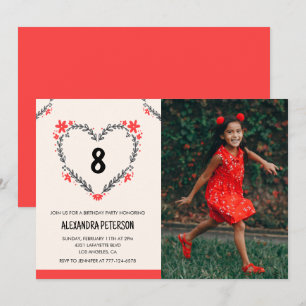 Invitation Cartons d'invitation pour son 8ème anniversaire Fl