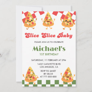 Invitation Cartons d'invitation pour un 1er anniversaire Pizz