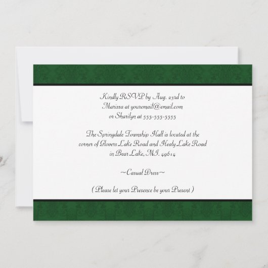 Invitation Cartons d'invitation pour une fête d'anniversaire (Dos)