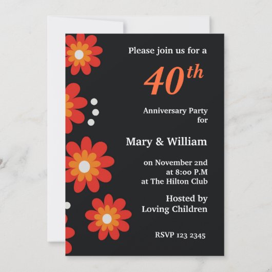 Invitation Cartons d'invitation pour une fête d'anniversaire (Dos)