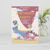 Invitation Cartons d'invitation pour une fête de dinosaures g (Debout devant)