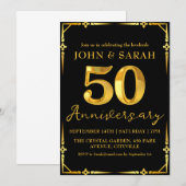 Invitation Cartons d'invitation pour une fête du 50e annivers (Devant / Derrière)