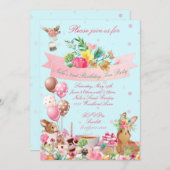 Invitation Cartons d'invitation pour une fête du thé en forêt (Devant / Derrière)