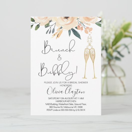 Invitation Cartons d'invitation pour une fête prénuptiale ave (Debout devant)