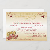 Invitation Cartons d'invitation pour une fête surprise pour 5 (Devant / Derrière)