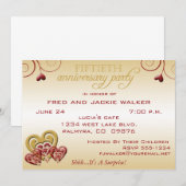 Invitation Cartons d'invitation pour une fête surprise pour l (Devant / Derrière)