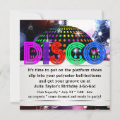 Invitation Cartons d'invitation pour une soirée disco amusant (Dos)