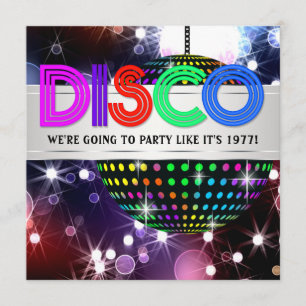 Invitation Cartons d'invitation pour une soirée disco amusant