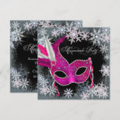 Invitation Cartons d'invitation pour une soirée masquée floco (Devant / Derrière)