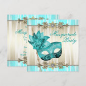 Invitation Cartons d'invitation pour une soirée masquée Or Tu (Devant / Derrière)