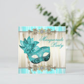 Invitation Cartons d'invitation pour une soirée masquée Or Tu (Debout devant)