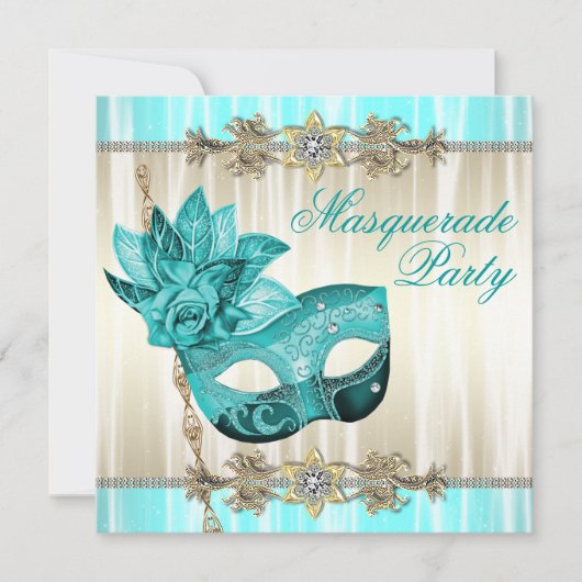 Invitation Cartons d'invitation pour une soirée masquée Or Tu (Devant)