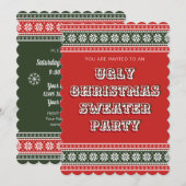 Invitation Cartons d'invitation pour une soirée pull de Noël  (Devant / Derrière)