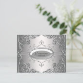 Invitation Cartons d'invitation Quinceanera Argent Noir (Debout devant)