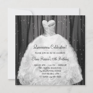 Invitation Cartons d'invitation Quinceanera robe de soirée no