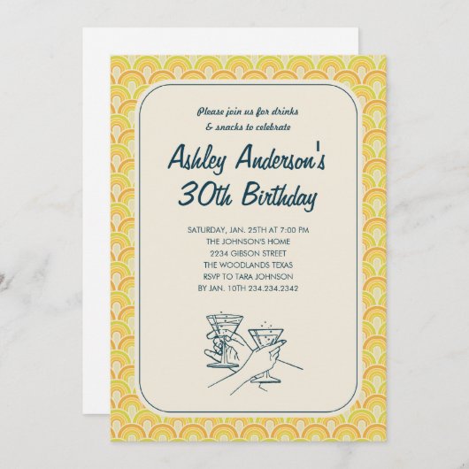 Invitation Cartons d'invitation Rétro (Devant / Derrière)