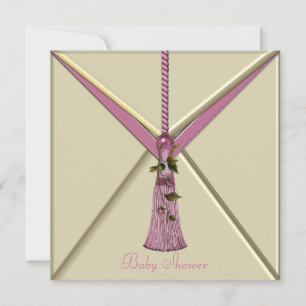 Invitation Cartons d'invitation rose bouddha rose pour bébé f
