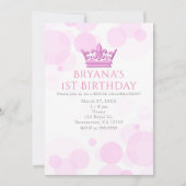 Invitation Cartons d'invitation rose couronne et points pour (Devant)