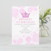 Invitation Cartons d'invitation rose couronne et points pour (Debout devant)