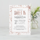 Invitation Cartons d'invitation Rose Gold Paint Splatters pou (Debout devant)