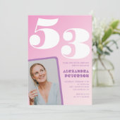 Invitation Cartons d'invitation rose Groovy pour 53ème annive (Debout devant)
