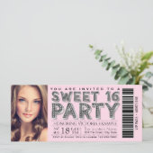 Invitation Cartons d'invitation rose noir pour un anniversair (Debout devant)