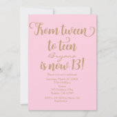 Invitation Cartons d'invitation Rose & Or pour l'anniversaire (Devant)