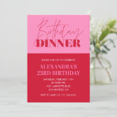 Invitation Cartons d'invitation rose pour 23e anniversaire Dî (Debout devant)