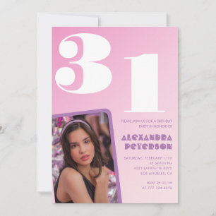 Invitation Cartons d'invitation rose pour 31e anniversaire Ph