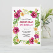 Invitation Cartons d'invitation rose pour 8ème anniversaire F (Debout devant)
