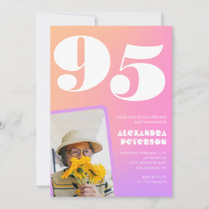 Invitation Cartons d'invitation rose pour son 95e anniversair